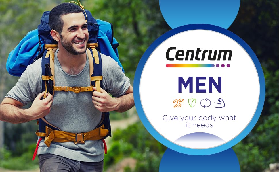 Centrum Men Tablet Strong Muscles,& Immunity With World's No.1 Multivitamin, Support Your Overall Health, Grape Seed Extract, Vitamin C & 21 Other Nutrients | 30 Tablets , 50gm 0.1lbs