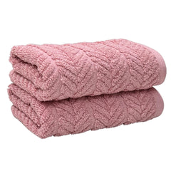 Stamio Cotton Hand Towels 400 Gsm | Home & Kitchen Use, Gym, Wash Basin, Sports | Soft, Absorbent, Quick Dry, Full Large Size (Set Of 2)- Light Pink