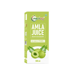 Nutriorg Amla Juice Organic Amla Juice For Hair & Skin, Rich In Vitamin C, Cold - Pressed Indian Gooseberry Juice, Detox, Weight Loss & Immunity Boosting, No Added Sugar | 500ml 1.1lbs