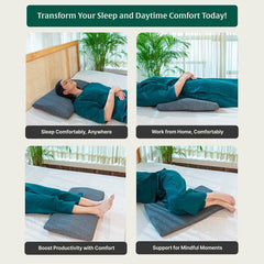 Orthopaedic Memory Foam Pillow For Sleeping, Lumbar Support, Pain Relief - 27.5 L X 15.5 W X 2.5 H Inch | Memory Foam Spine Alignment Waist Support | Bed Pillow, Adjustable Pillow
