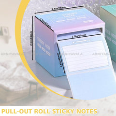 4 Sticky Notes Roll Tape With Pull Out Dispenser Boxes, 1024 Sheets Sticky Notes Pads (4 Colors)