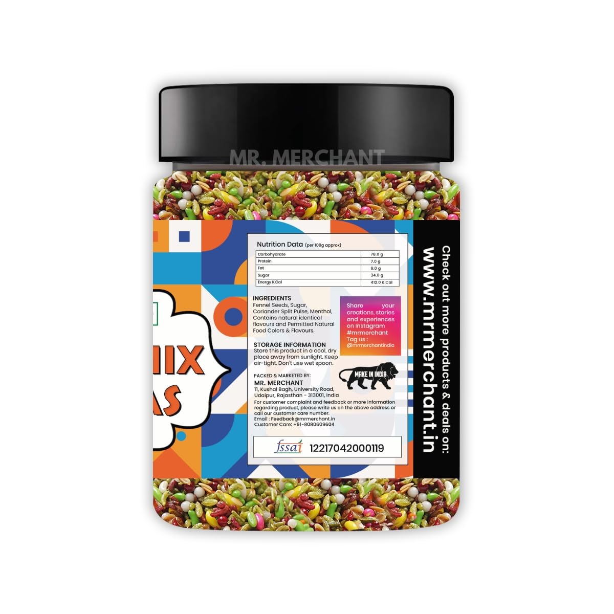 Mr. Merchant Mumbai Mix Mukhwas Mouth Freshener 300gm, | Jar Pack