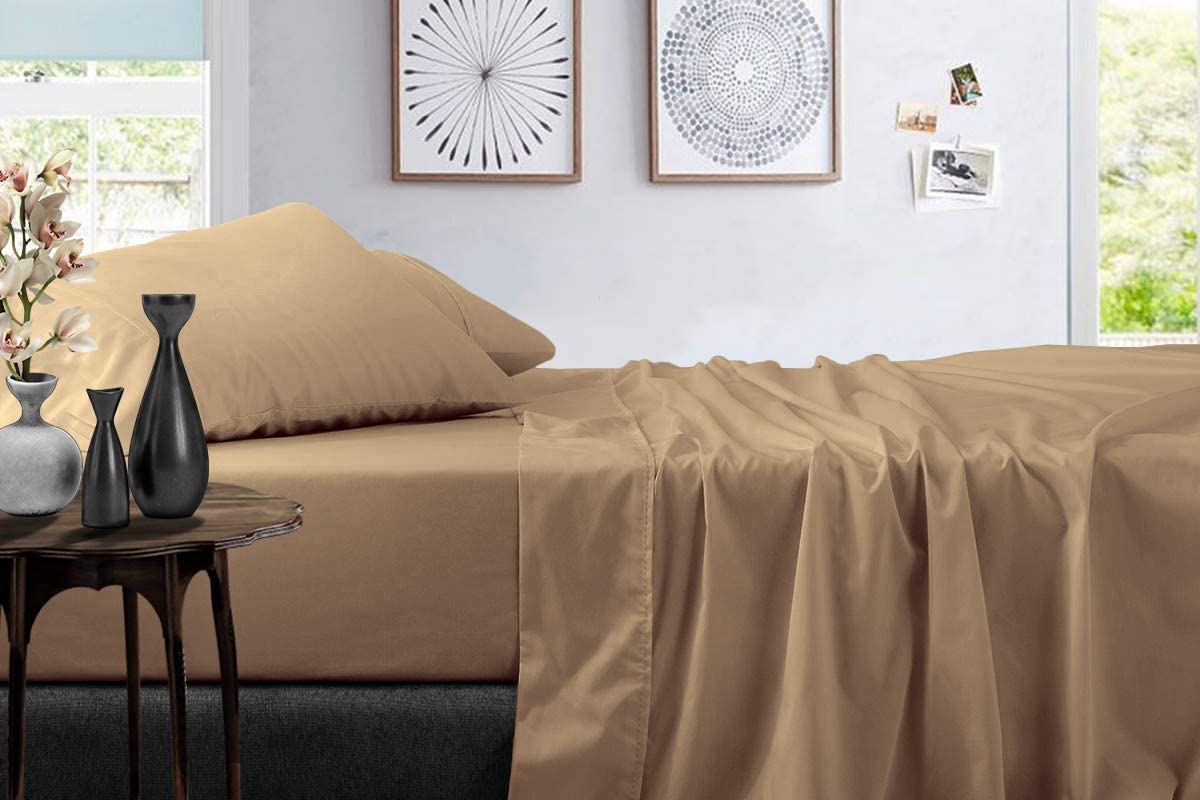Premium Plain Single Bedsheet With 1 Matching Pillow Cover - Size 60 X 90 Inches, Cream | 300 TC Microfiber For Single Bedsheet