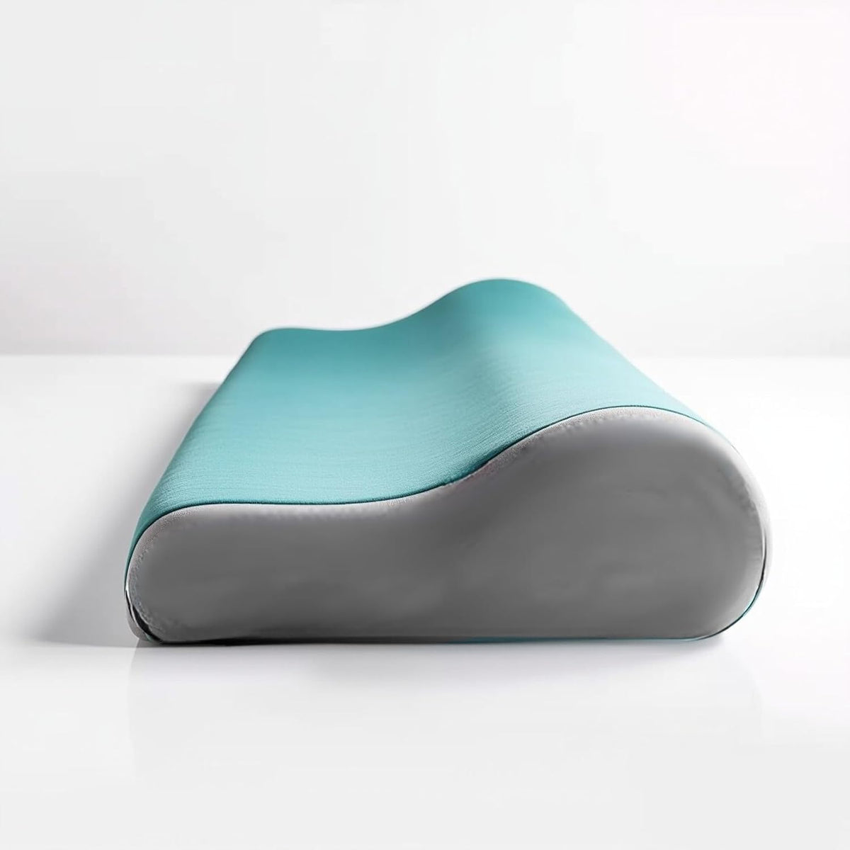 Orthopedic Memory Foam Pillow For Neck Pain, Cervical Contour Pillow For Sleeping, Green & Grey | Ergonomic Neck & Shoulder Support For Side & Back Sleepers | Washable Cover, Breathable