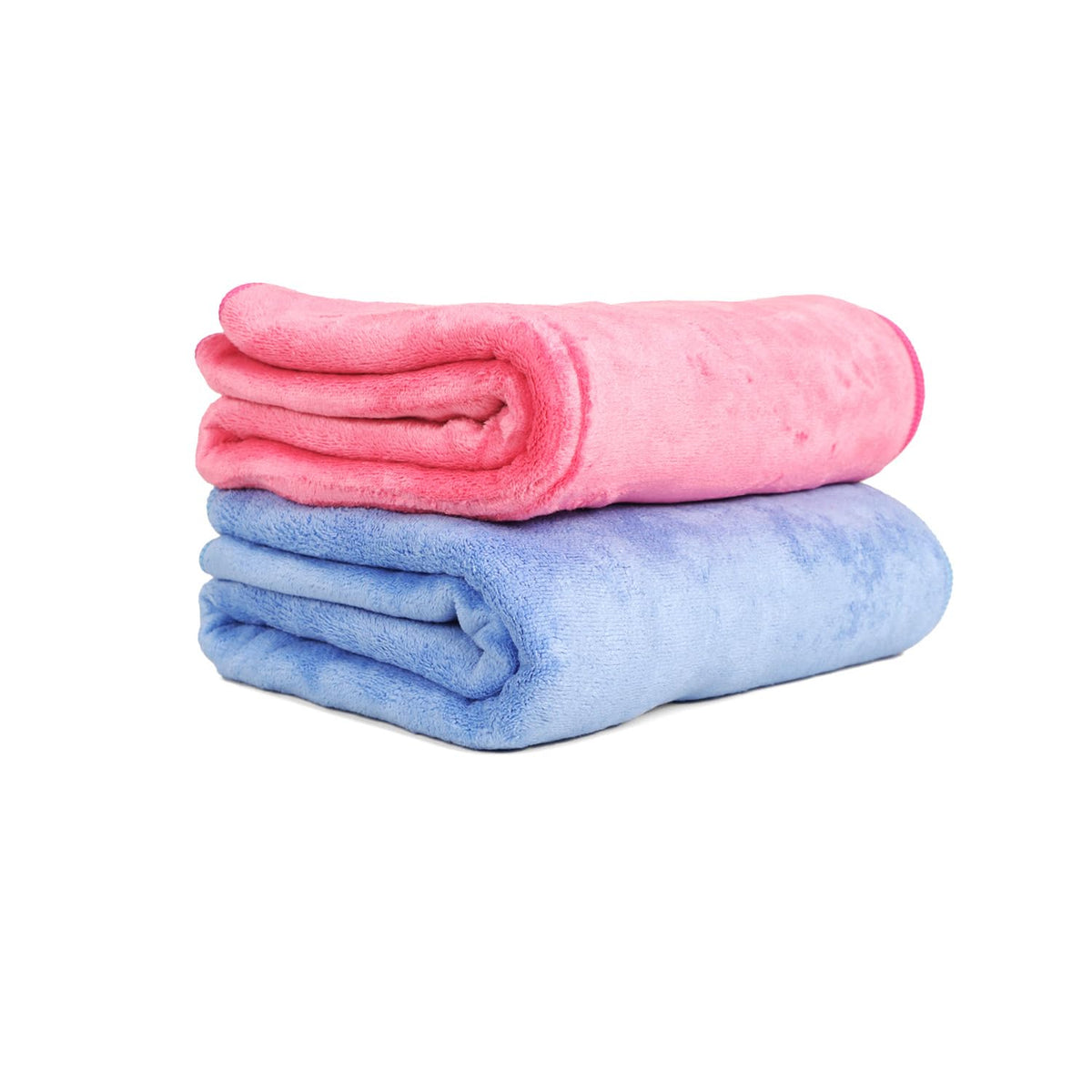 U & U Unique Utilities Microfiber Bath Towels Large Size 400 Gsm | Bath Towel For Men & Women | Soft, Ultra Absorbent & Quick-Dry Towels For Bathing (Pink & Blue) - Set Of 2