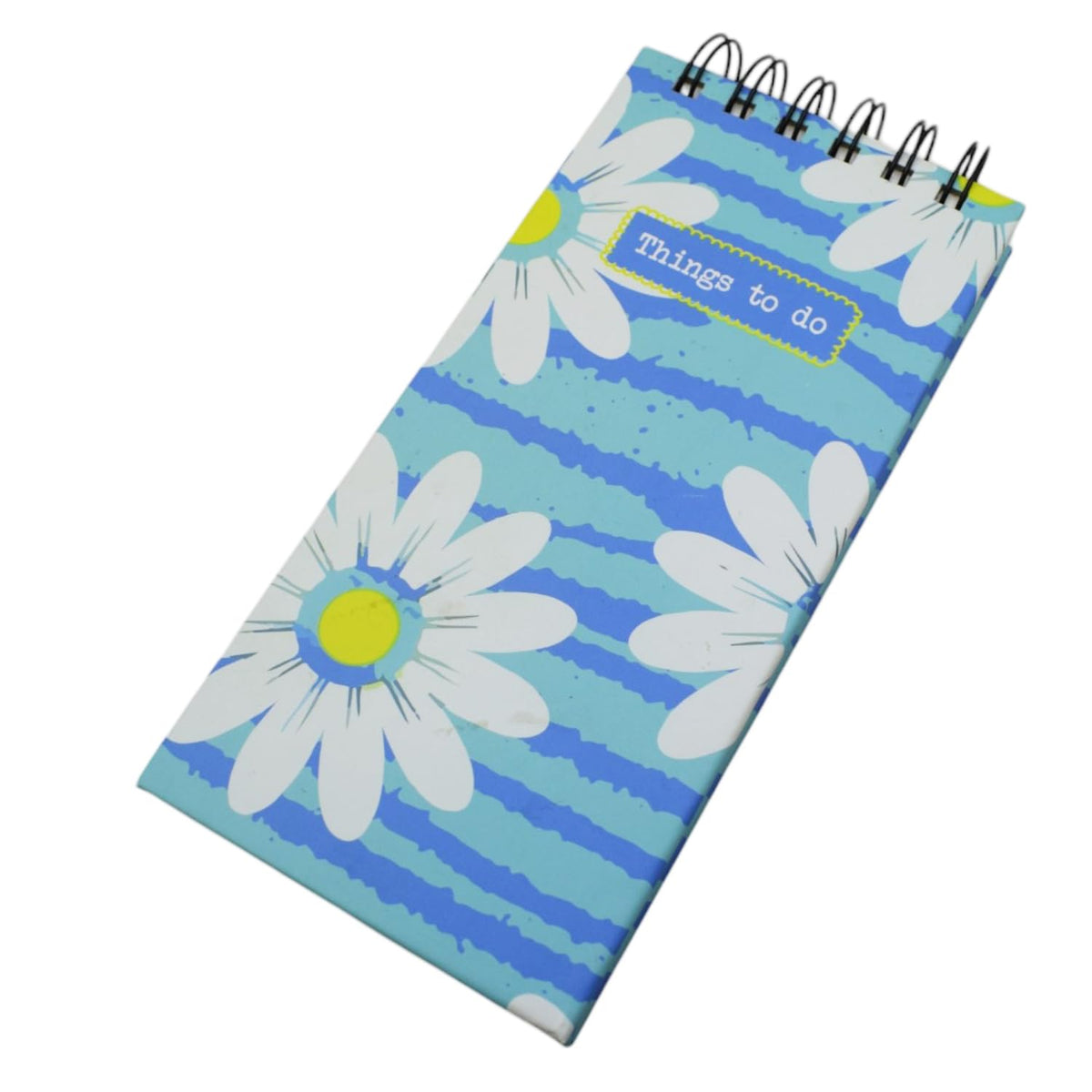 To Do List Notepad, Daily Planner Diary, Pages 129, Birthday Return Gift (Blue White Flower) 1Pc