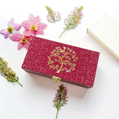 Designer Wedding Fancy Shagun Cash Box With Mgi Printing, Designer Money Box, Gaddi Box Wedding & Engagement Cash Box, Gift Box For Wedding, Colour - Red