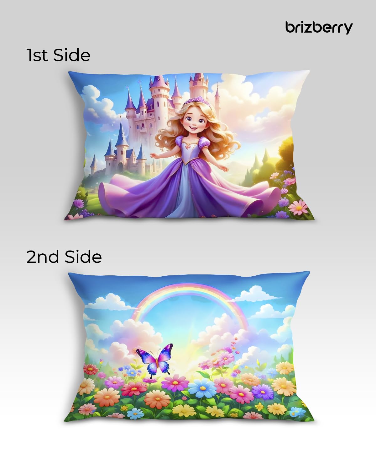 Kids Pillow Cushion With Super Soft Fabric Pillow - 12 X18 Inches | Animal & Cartoon Prints, Soft Pillow, Dual Sided Design | Multi-Purpose, Durable & Easy Care, Made In India - Design 13