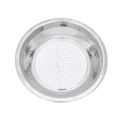 Silver Stainless Steel Rice Strainer - 14 Inches | Sieve, Chalni, Chalna For Wheat, Rice Etc. - Can Be Use As Fruit Basket, Vegetable Basket, Food Strainer