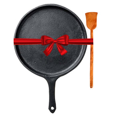 Pre-Seasoned Black Cast Iron Tawa With Free Wooden Spatula For Dosa, Chapathi - 25.7cm, 10.3 Inch, 2 Kg | Induction Friendly, Naturally Nonstick, 100% Pure & Toxin-Free, No Chemical Coating