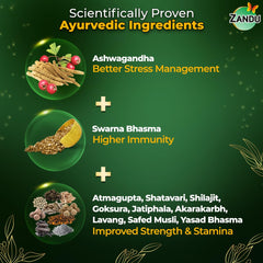 Zandu Ashwagandha Gold Plus Made With Gold, Ashwagandha, Safed Musli, Shilajit & Other Ayurvedic Ingredients, Helps To Boost Stamina, Strengthens Immunity | 60 Capsules 100gm 0.2lbs