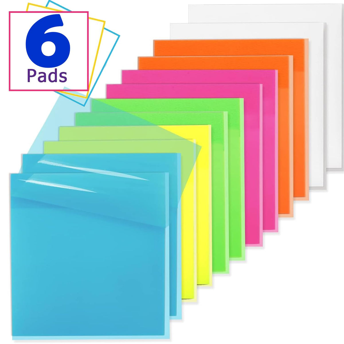 Transparent Sticky Note Pads - 300 Pcs Waterproof | Suitable For Reading, Studying, Home, Office