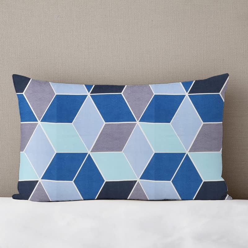 Premium Double Bedsheet With 2 Pillow Covers - 90 X 90 Inches, Blue & Grey | 160 Thread Count Super Soft Microfiber Breathable & Wrinkle Free