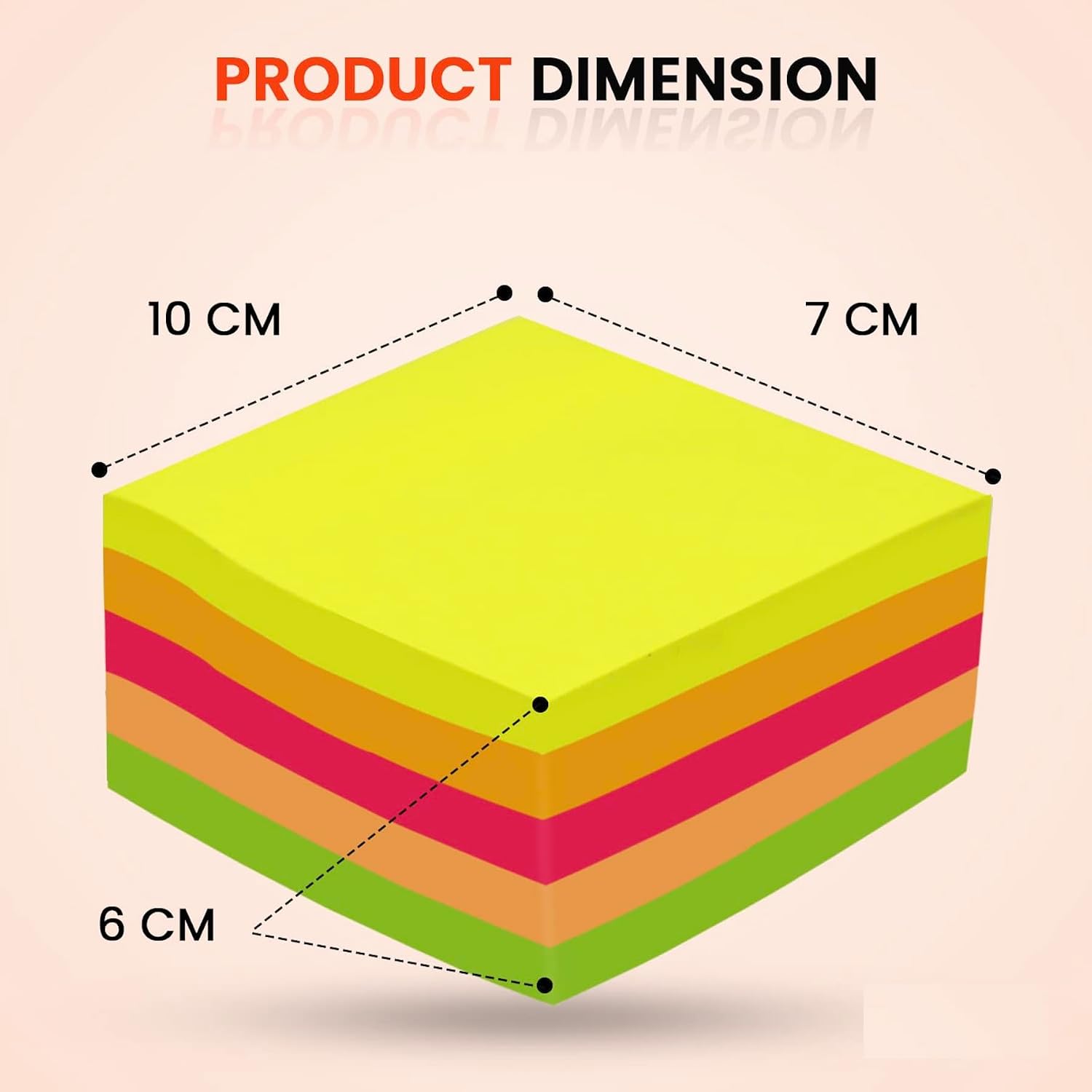 Multicolor Sticky Notes 400 Sheets | 5 Bright Colors - 80 Sheets Each | Ideal For Notes, Study Use