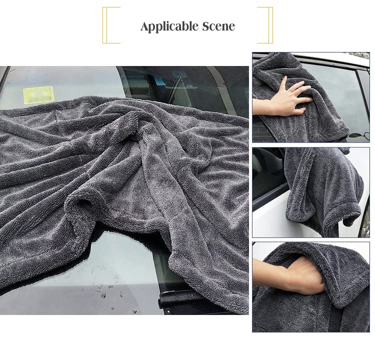 Auto Hub Microfiber Cloth 250 Gsm | Ultra Soft- Edgless & Dual Sided Microfiber Cloth Lint & Streakfree Car Cleaning Cloth - Blue Grey (Pack Of 1)
