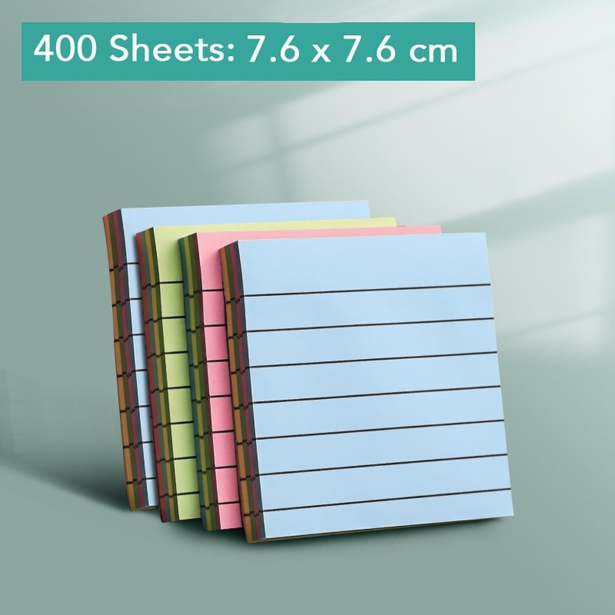 Sticky Notes Cube - 400 Pcs | Self-Adhesive Memo Pads For Office, School | 4 Colors × 100 Sheets