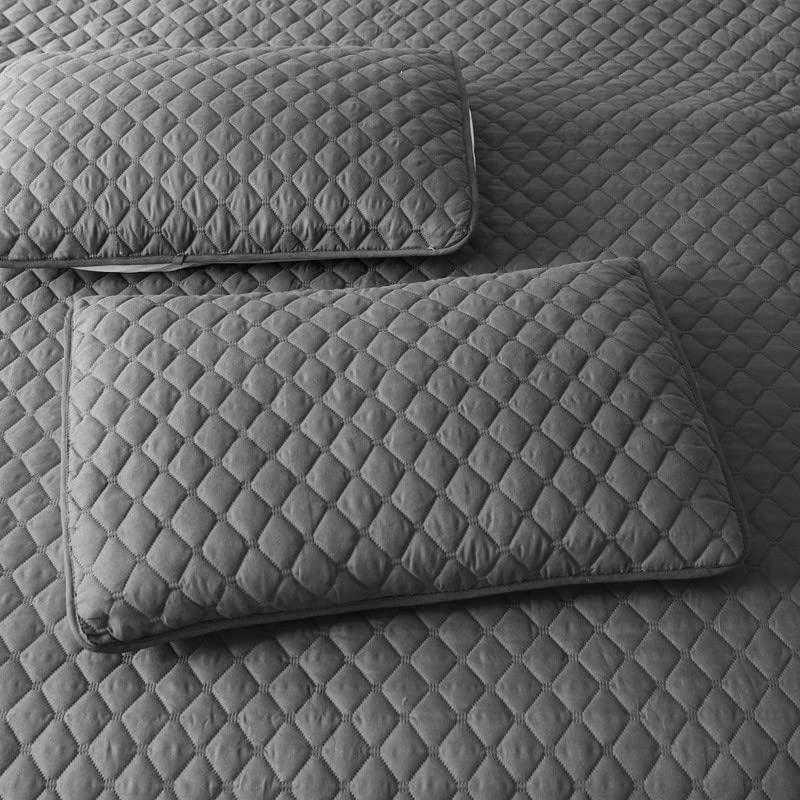 100% Cotton King Size Bedsheet With 2 Pillow Cover | 90 X 100 Inches, Dark Grey | Super Soft Premium Brushed Glace Cotton Bedsheet-Light Weight