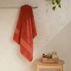 Livspace 100% Cotton 2 Bath, 2 Hand & 2 Face Towel 1300 Gsm | Solid Dyed Super Soft Absorbent & Quick-Dry For Gym & Home Paleto Collection Towel (Burnt Red)- Set Of 6