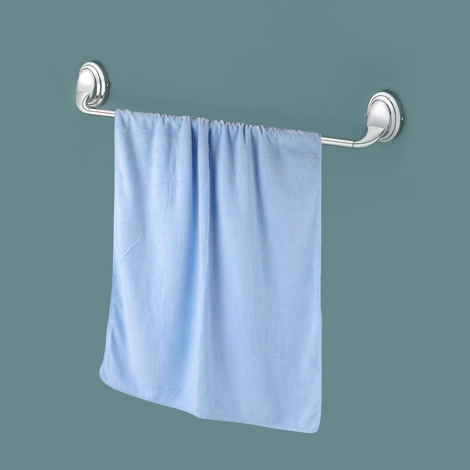 Glivary Microfiber Bath-Soft Towels 640 Gsm | With Hook Quick Dry Super Absorbent-Bath Towel For Men & Women (Grey & Sky Blue) | Pack Of 2