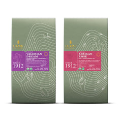 Luxmi Estates Valerian Dream + African Rose Herbal Tea Pack Of 2 - 50gm, 1.7 Ounce, 25 Tea Bags In Each | USDA Certified Organic Tea - Caffeine Free Herbal Tea Bags | Stress Relief & Bedtime Comfort