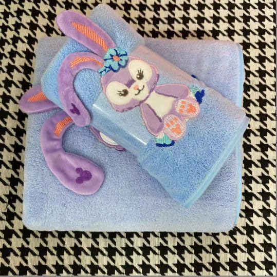 Homecloud Super Soft Rabbit Bath Towel With Hand Towel 700 Gsm | 3x Softer Than Cotton Towels A Gift For Baby Shower | Set Of 2 (Sky Blue)