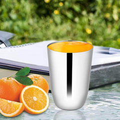 High Grade Stainless Steel Majestic Glass 6 Pcs, Silver | Easy To Clean & Dishwasher Safe