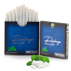 Aarogyam Herbals Cigarette 100% Tobacco & Nicotine Free Smoke, For Relieve Stress & Mood Enhance Of Smokers - 10 Sticks In Each Packet Recharge, Mint Flavour 5 Packets