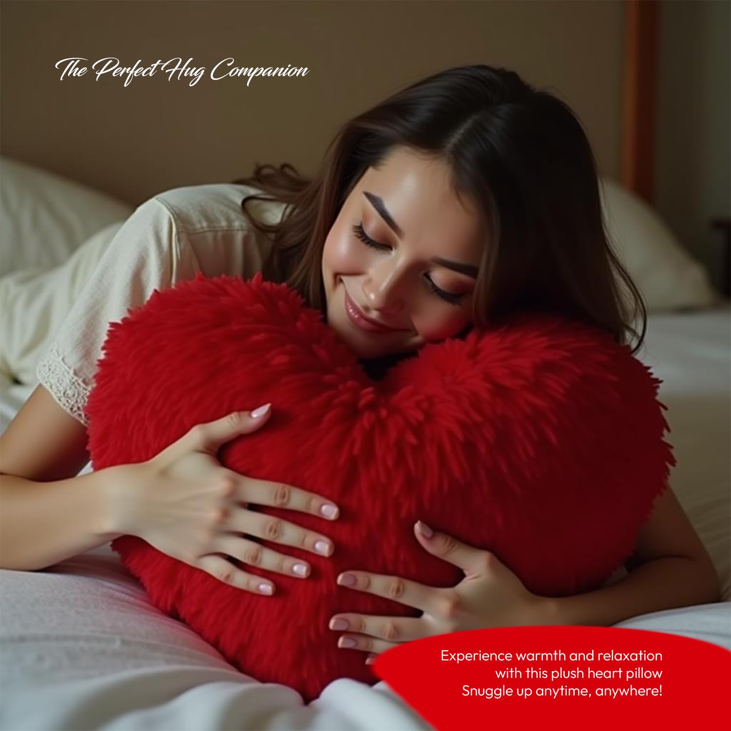 Heart-Shaped Pillow - The Ultimate Valentine's Day Gift, Red Color -13x13 Inch | For Boyfriend, Couples, Husband & Wife - Personalized Red Love Cushion, Perfect For Celebrating Love