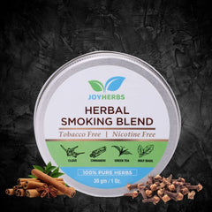 Natural & Ayurvedic Herbal Smoking Blend 1 Pack 1 Oz/ 30g Can With Wooden Steel Pipe | Helps To Quit Smoking - Tobacco-Free & Nicotine-Free Smoking Mixture