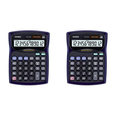 Casio WD-220MS-BU Desktop - Water Protected & Dust Proof Standard Calculator | 12 Digits, 2 Way Powered Solar + Battery Calculator