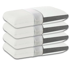 Memory Foam Pillow, Orthopedic & Cervical Pillow, White, Size - 22 X14 X 4 Inch | Pillow For Relieving Neck & Shoulder Pain With Free Pillow Cover | Cooling & Breathable - Set Of 4