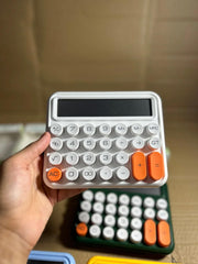 Skofri Mechanical Calculator 12 Digit Extra Large 5-inch LCD Display, Battery Desk Calculator, Big Buttons Easy To Press Use As Office Calculators Desktop, 15°tilt Screen For Kids Calculator (White)