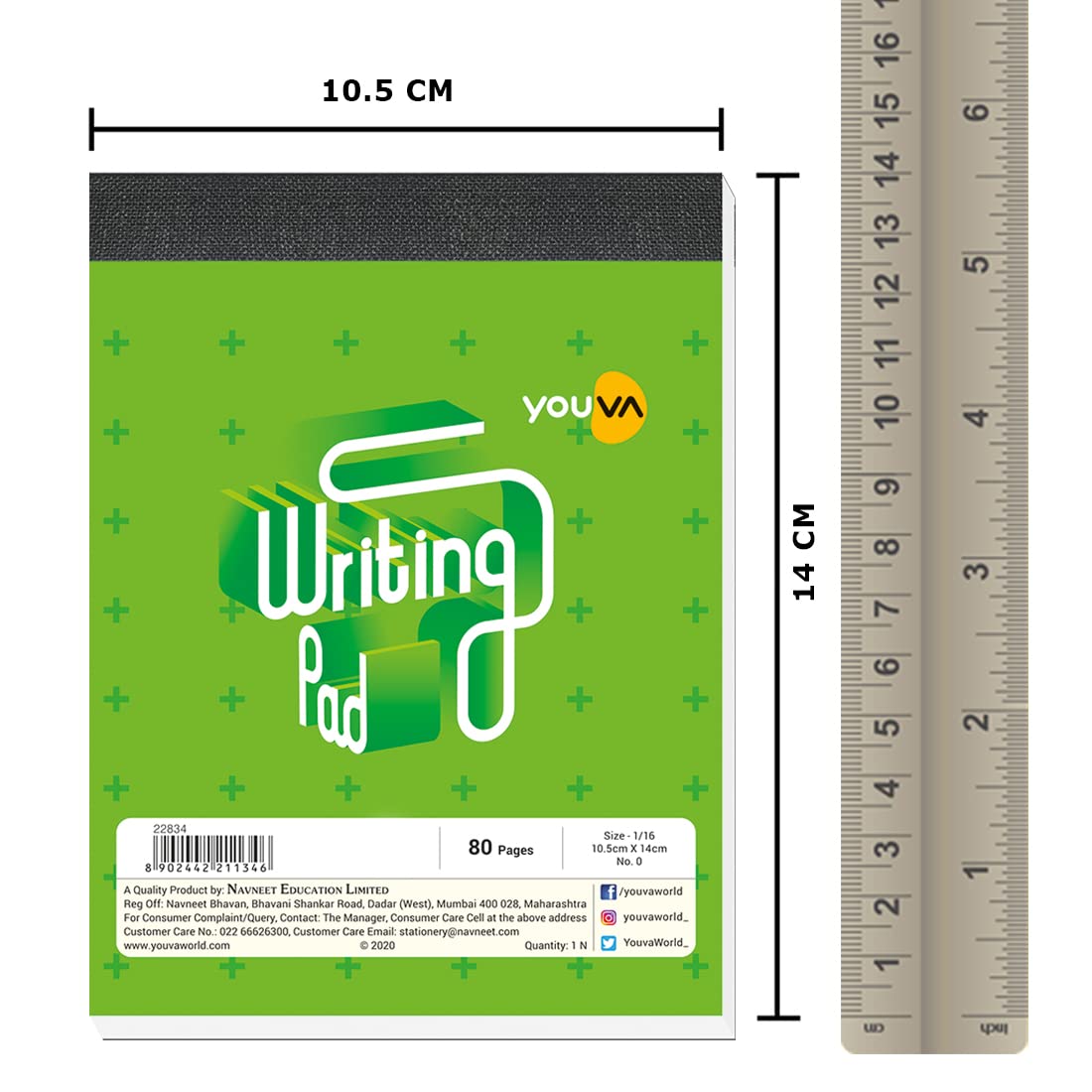 Writing Pad For Offices & Conferences, Stationery For Corporate Events, 80 Pages, Pack Of 12