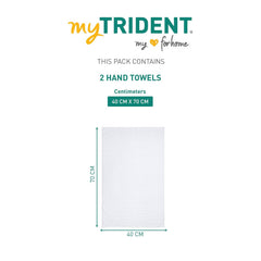 Mytrident Quick Dry 100% Cotton Hand Towel 400 Gsm (White) - 2 Pcs