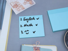50 Sheets Transparent Sticky Notes, Colored Clear Self-adhesive Memo Pads – (Blue)
