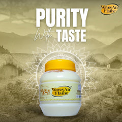 Organic Natural Desi Danedar Ghee By Waves An Flame | Traditional Churned Method Natural & Healthy Pure Desi Ghee | (1 Litr) 33.8 Ounce | Jar Pack