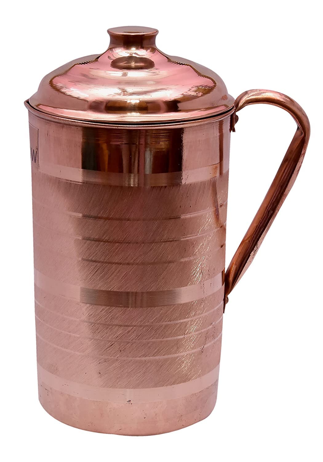 Handcrafted Pure Copper Jug For Water, 1.5 Liters | Golden Copper Jug Silver Touch - Tamba Jug