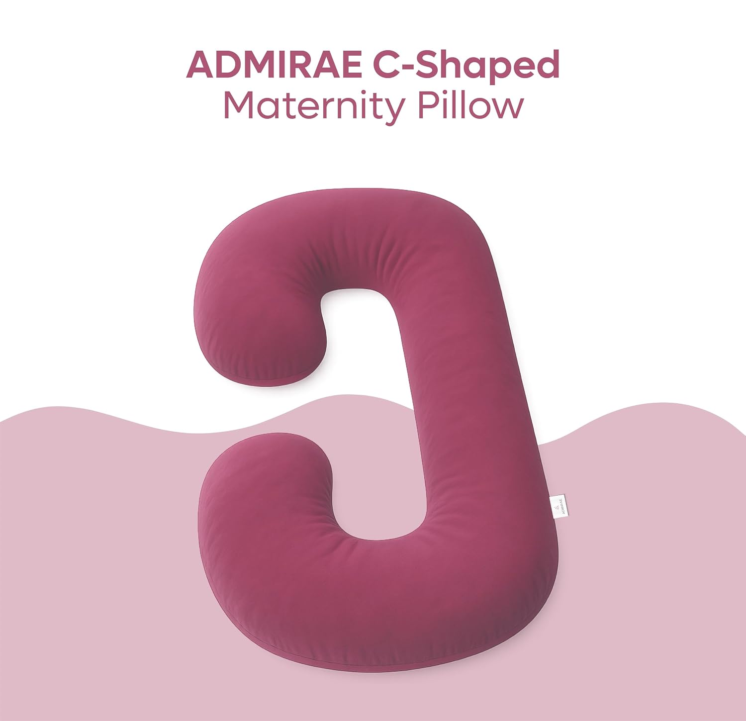 C Shape Pregnancy Pillows For Sleeping, Maternity Support, Soft Pillow, Pink | Multipurpose Pillow For Back, Hips, Legs, Belly Support With Removable Washable Velvet Cover, Full Body Support