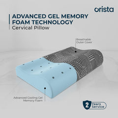Contour Memory Foam Pillow, Orthopedic Pillow For Sleeping, Grey - 23 X 14 X 4.5 Inch | Cervical Pillow For Neck & Shoulder Support, Improves Posture & Spinal Alignment - Set Of 2