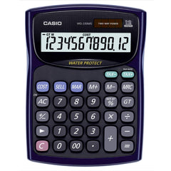 Casio Wd-220MS-BU Desktop Calculator - Water Protected And Dust Proof Standard Calculator | 12 Digits, 2-way Powered