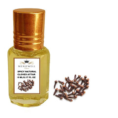 Menjewell Spicy Natural Cloves Attar Perfume 5ml 0.17 Fl.oz. For Men & Women | Alcohol Free | Long Lasting