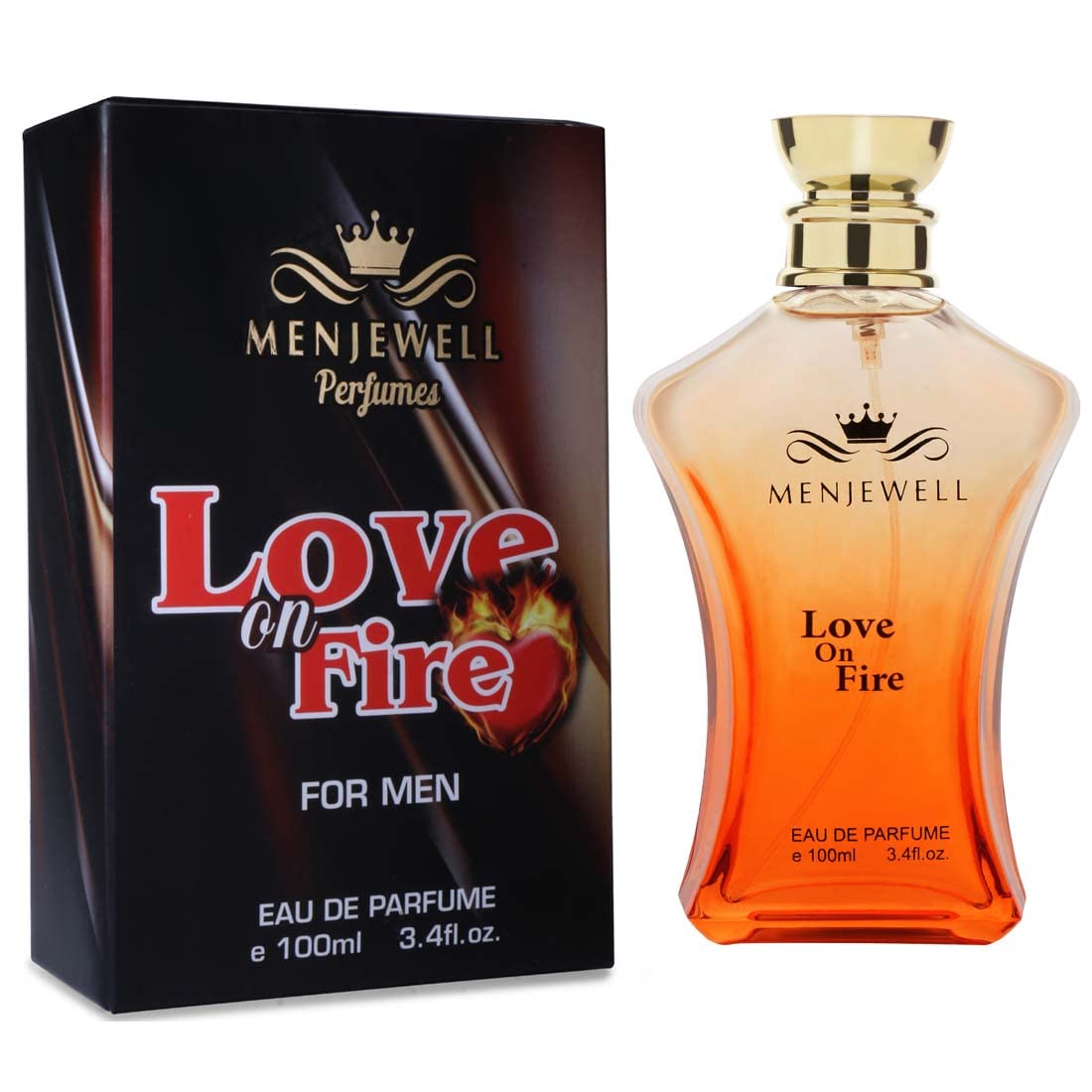 Menjewell Love On Fire Eau De Parfum 100ml 3.4 Fl.oz. Long Lasting | Alcohol Free | Men Fragrance