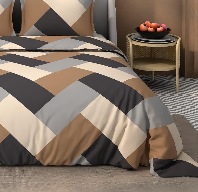 Soft Cotton Printed 1 Single Bedsheet With 1 Large Size Pillow Covers - 60 X 90 Inches, Multicolor | 240 Thread Count - Light Weight, Suitable For All Seasons & Easy To Wash