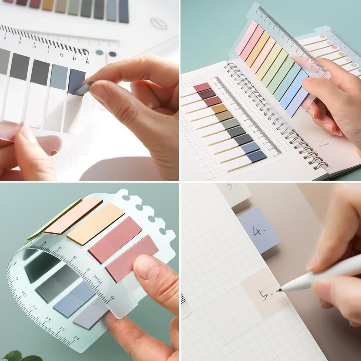 Index Tabs Sticky Notes With Ruler Multi Color Sticky Tabs For Notebook, Books - Packs Of 1