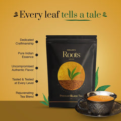 Goklani's Roots Premium Black Tea - Pack Of 2 X 250gm, 8.8 Ounce Each | Pure Handpicked CTC Leaves - Authentic Indian Smooth Flavor & Robust Taste | Medium Caffeine, Additives Free
