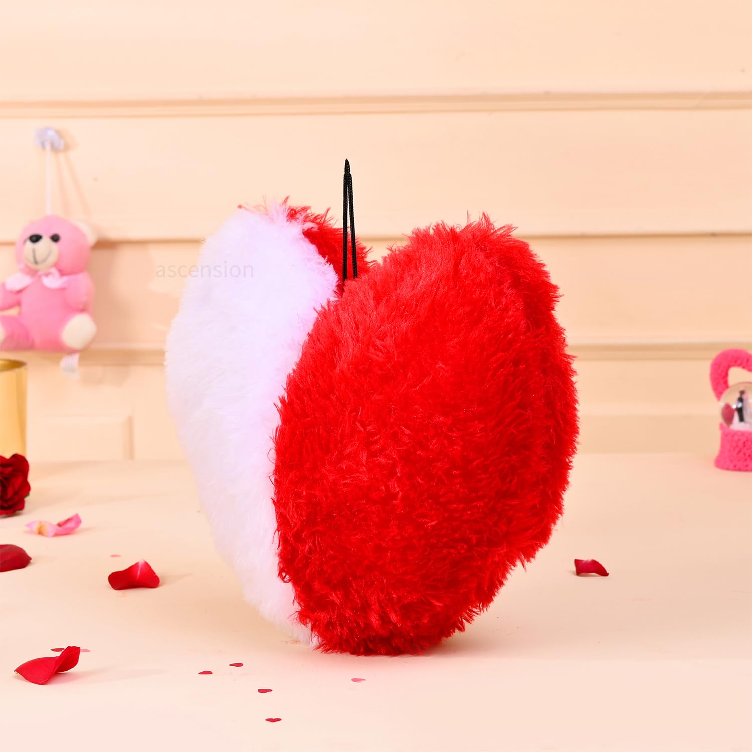 Heart Shape Cushion Pillow, Valentine Gift, Red & White, Valentine's Day Pillow | For Girlfriend Boyfriend Couples Husband & Wife Valentine's Day Pillow, Best Birthday Gift, Christmas Gift