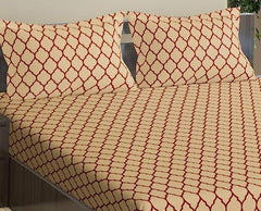 Jaipuri Design Cotton King Size Printed Bedsheet With 2 Pillow Covers - 108 X 108 Inches, Beige | Ideal For Home Use & Perfect For Gifting On Weddings, Housewarmings & Festivals