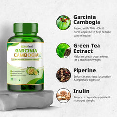 Nutrafirst Garcinia Cambogia Tablets 800mg With 70% Hca & Green Tea Extract, For Weight Management, Improves Digestion For Men & Women | 60 Tablets 100gm 0.2lbs