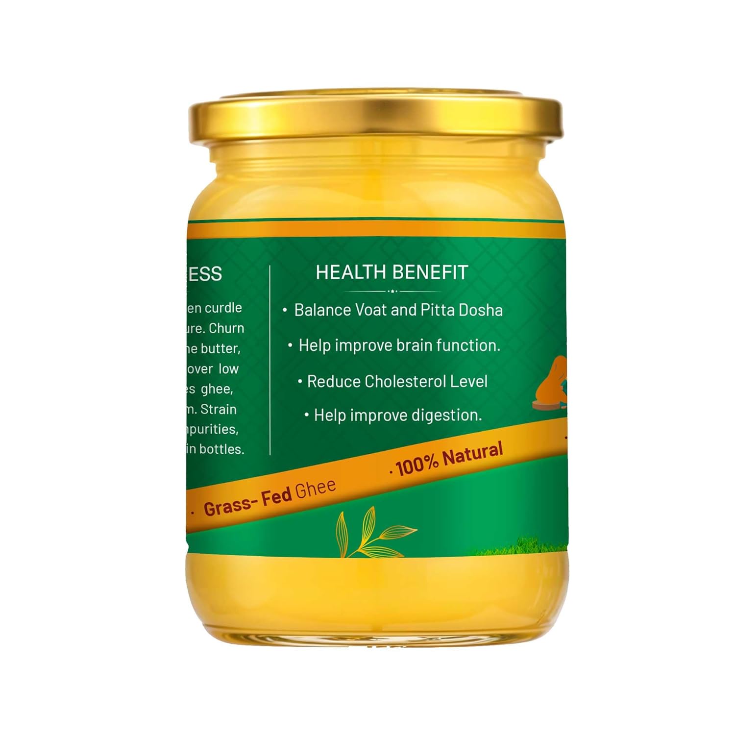 100% Pure A2 Gir Cow Desi Ghee By Mangalam Ghrit | Traditional A2 Ghee Bilona Method Healthy Bilona Ghee Protact Eyesight | (1 Litr) 33.8 Ounce | Jar Pack