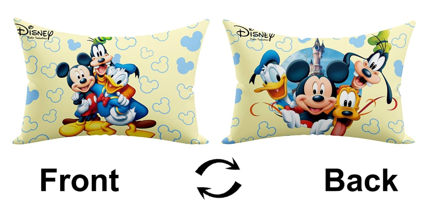 Disney Team Print Kid's Pillow, Soft Cushion Pillow Filler - 12 X 18 Inch | Sleeping Pillow Filler For Kids | Polyester Kids Pillow For Sleeping & Travel, Multipurpose, Comfortable - Pack Of 3